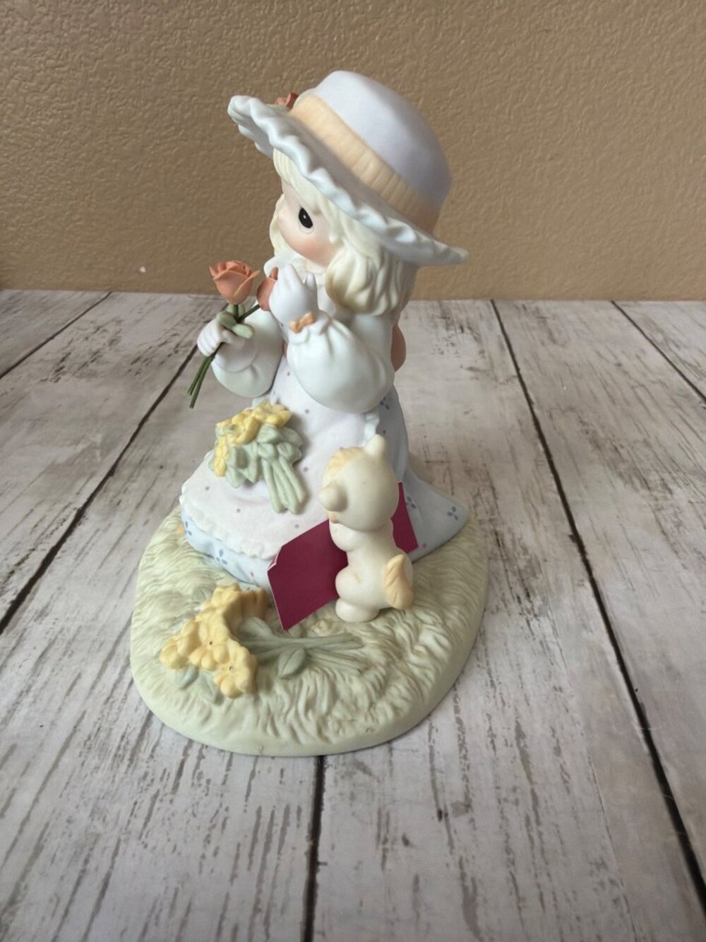 Precious Moments #103176 Rose in My Bouquet 2002 Ltd Ed 1831/7500 Girl Cat - Picture 2 of 14